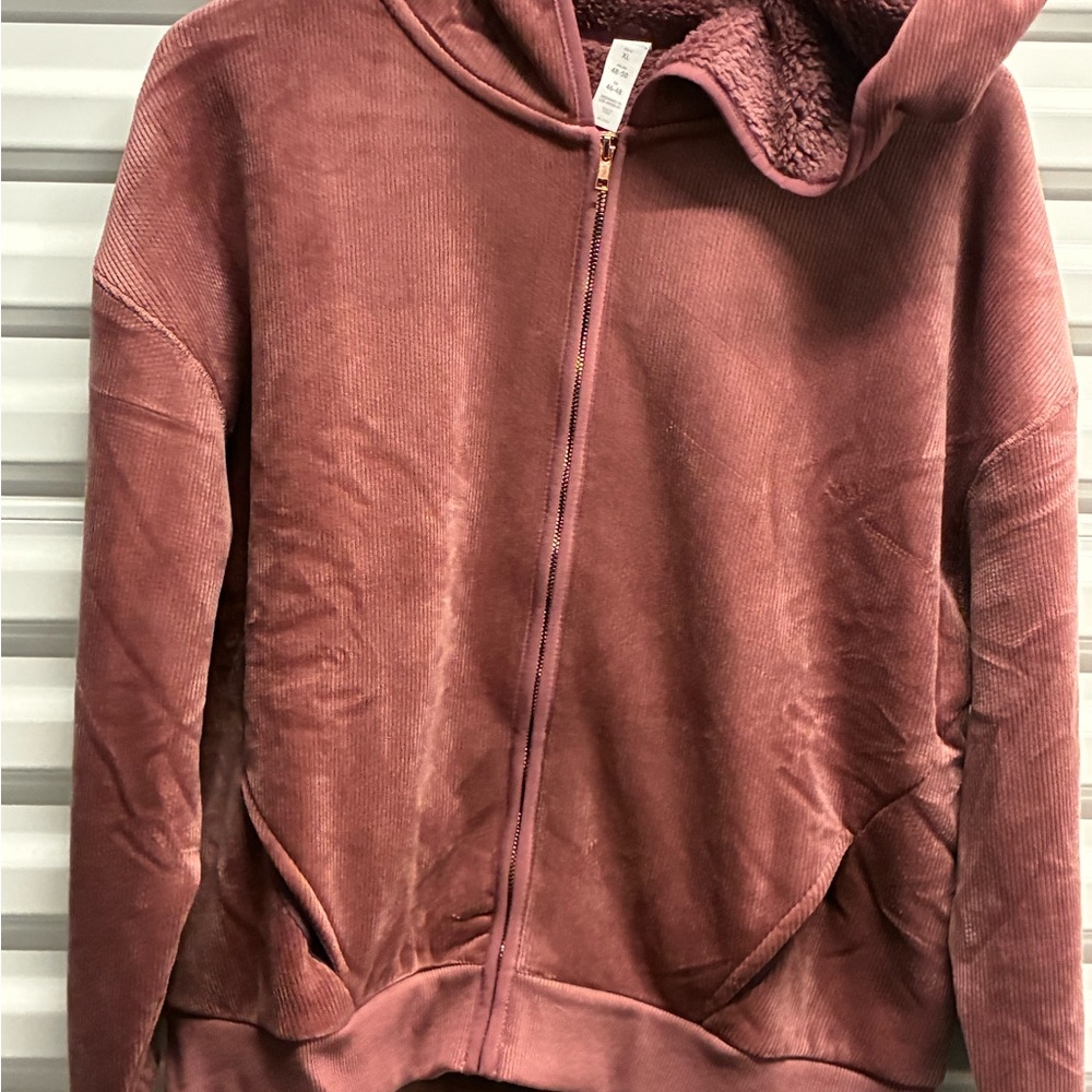 Cozy Mauve Zip-Up Hoodie